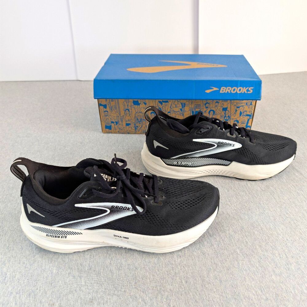 Brooks Glycerin 22 GTS Women's Mesh Running Sneaker Black/White B 12 1204351B090